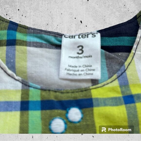 Carter’s Boys Plaid Romper Size 3 Months EUC - Picture 3 of 5